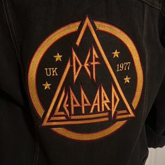 SOLD Def Leppard Black Jean Jacket Unisex - Picture 6 of 11